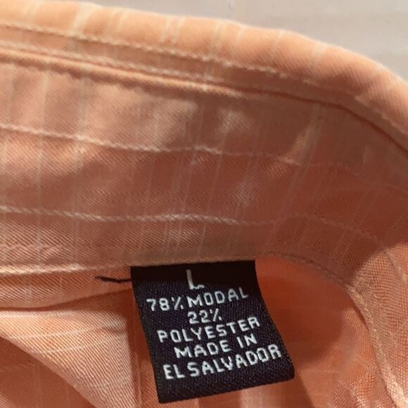 ROUNDTREE & YORKE Men’s peach shirt, Large - Picture 6 of 9